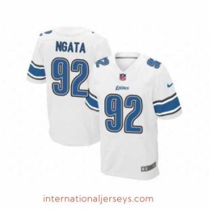 High quality Nike Detroit Lions 92 Haloti Ngata White Elite NFL Jersey