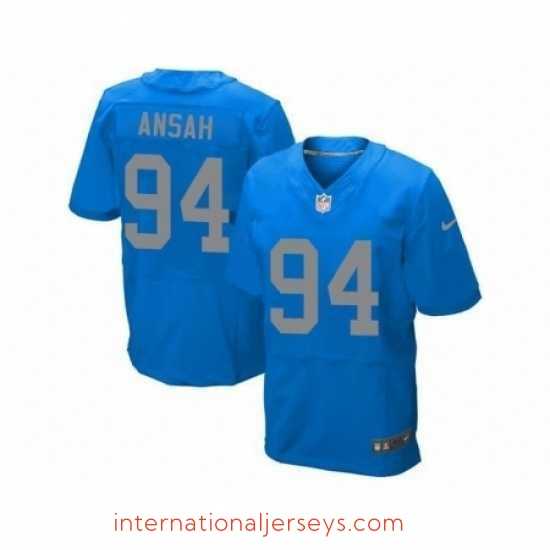 Exceptional Nike Detroit Lions 94 Ziggy Ansah Blue Elite Alternate NFL Jersey