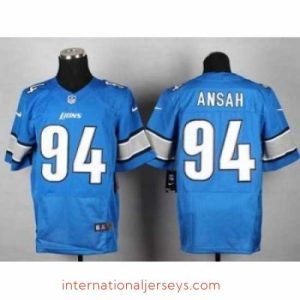 Premium Nike Detroit Lions 94 Ziggy Ansah Blue Elite NFL Jersey