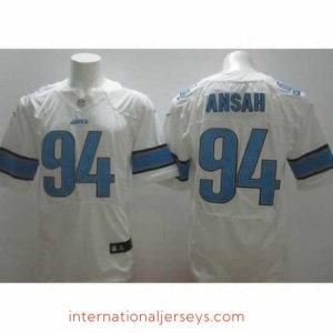 Exquisite Nike Detroit Lions 94 Ziggy Ansah White Elite NFL Jersey