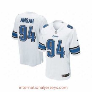 Premium Nike Detroit Lions 94 Ziggy Ansah White Game NFL Jersey