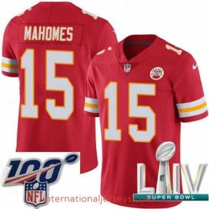 Outstanding Nike Kansas City Chiefs #15 Patrick Mahomes Red Team Color 2020 Super Bowl LIV Stitched NFL Vapor Untouchable Limited Jersey