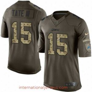 Superior Nike Lions #15 Golden Tate III Green Stitched NFL Limited Salute to Service Jersey