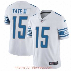Exquisite Nike Lions #15 Golden Tate III White Mens Stitched NFL Limited Jersey