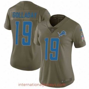 Outstanding Nike Lions #19 Kenny Golladay Olive Womens Stitched NFL Limited 2017 Salute to Service Jersey