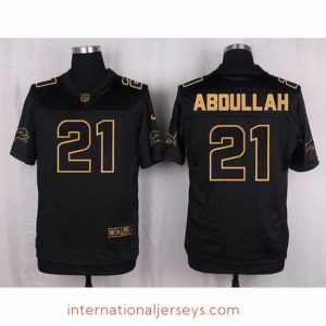 Top notch Nike Lions #21 Ameer Abdullah Black Mens Stitched NFL Elite Pro Line Gold Collection Jersey
