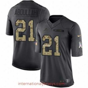 High quality Nike Lions #21 Ameer Abdullah Black Mens Stitched NFL Limited 2016 Salute To Service Jersey