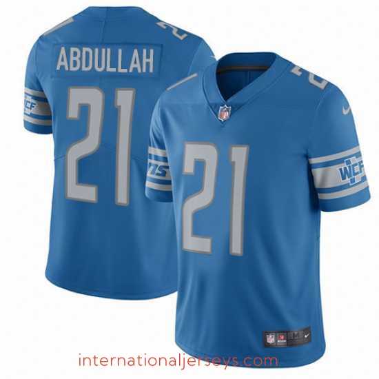 Premium Nike Lions #21 Ameer Abdullah Blue Team Color Mens Stitched NFL Vapor Untouchable Limited Jersey