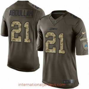 Top notch Nike Lions #21 Ameer Abdullah Green Stitched NFL Limited Salute to Service Jersey