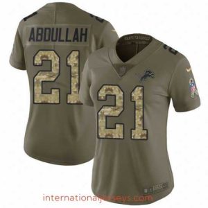 Superior Nike Lions #21 Ameer Abdullah Olive Camo Womens Stitched NFL Limited 2017 Salute to Service Jersey