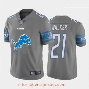 Superb Nike Lions 21 Tracy Walker Gray Team Big Logo Vapor Untouchable Limited Jersey