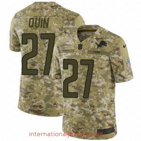 Superior Nike Lions #27 Glover Quin Camo Mens Stitched NFL Limited 2018 Salute To Service Jersey