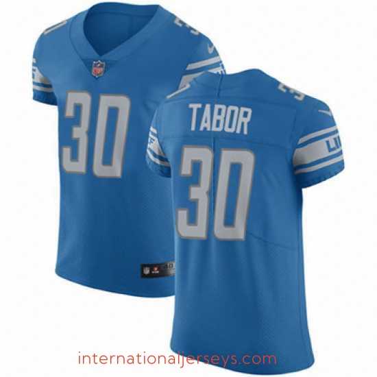 Exquisite Nike Lions #30 Teez Tabor Blue Team Color Mens Stitched NFL Vapor Untouchable Elite Jersey
