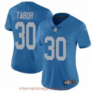 Exceptional Nike Lions #30 Teez Tabor Blue Throwback Womens Stitched NFL Vapor Untouchable Limited Jersey