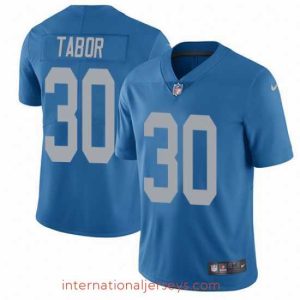 Outstanding Nike Lions #30 Teez Tabor Blue Throwback Stitched NFL Vapor Untouchable Limited Jersey