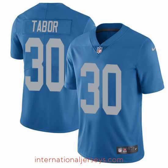 Outstanding Nike Lions #30 Teez Tabor Blue Throwback Stitched NFL Vapor Untouchable Limited Jersey