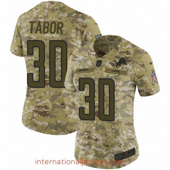 Exceptional Nike Lions #30 Teez Tabor Camo Stitched NFL Limited 2018 Salute to Service Jersey