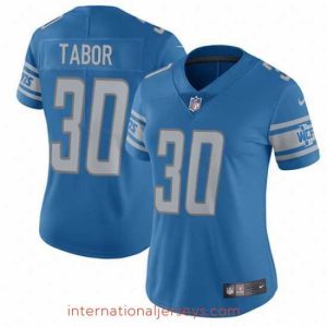Exceptional Nike Lions #30 Teez Tabor Light Blue Team Color Womens Stitched NFL Vapor Untouchable Limited Jersey