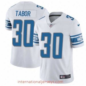 Superior Nike Lions #30 Teez Tabor White Mens Stitched NFL Vapor Untouchable Limited Jersey
