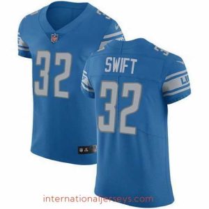 Superb Nike Lions 32 D 27Andre Swift Blue Team Color Stitched NFL Vapor Untouchable Elite Jersey