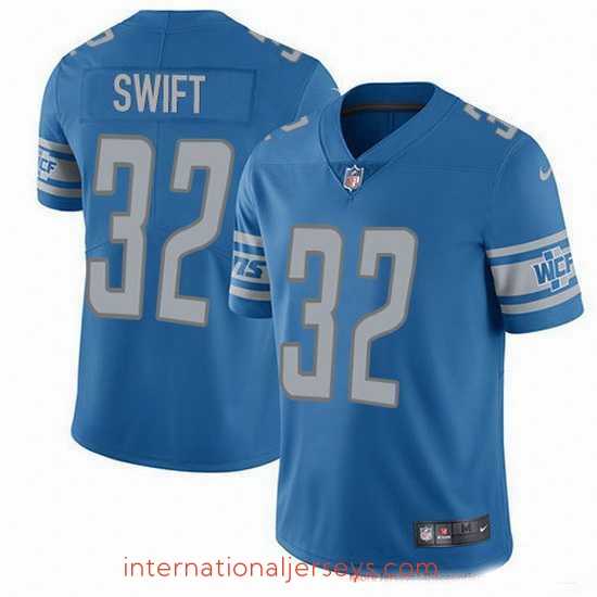 Superb Nike Lions 32 D 27Andre Swift Blue Team Color Stitched NFL Vapor Untouchable Limited Jersey