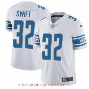 Top notch Nike Lions 32 D 27Andre Swift White Stitched NFL Vapor Untouchable Limited Jersey