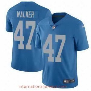 Top notch Nike Lions 47 Tracy Walker Blue Throwback Vapor Untouchable Limited Jersey