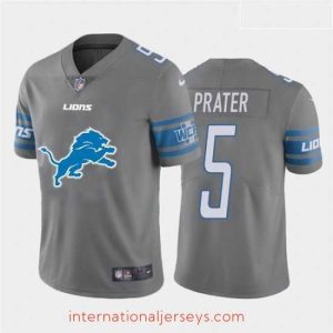 Exceptional Nike Lions 5 Matt Prater Gray Team Big Logo Vapor Untouchable Limited Jersey
