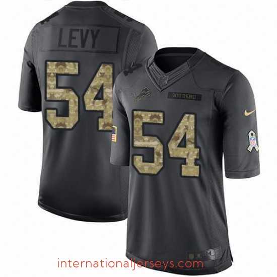 Exceptional Nike Lions #54 DeAndre Levy Black Mens Stitched NFL Limited 2016 Salute To Service Jersey