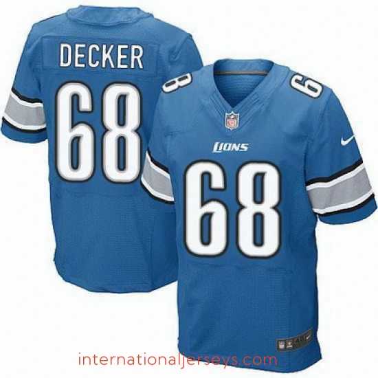 Outstanding Nike Lions #68 Taylor Decker Blue Team Color Mens Stitched NFL Elite Jersey