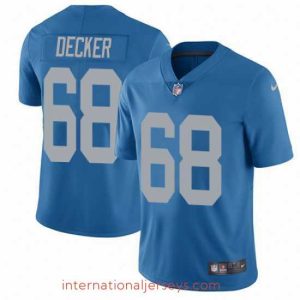 Superior Nike Lions #68 Taylor Decker Blue Throwback Mens Stitched NFL Vapor Untouchable Limited Jersey