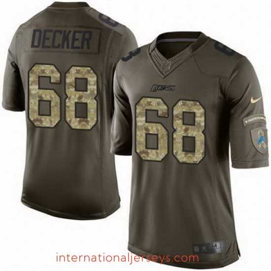 Superior Nike Lions #68 Taylor Decker Green Mens Stitched NFL Limited Salute to Service Jersey