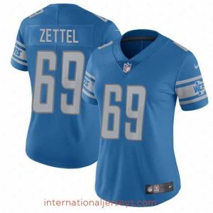 Exquisite Nike Lions #69 Anthony Zettel Light Blue Team Color Womens Stitched NFL Vapor Untouchable Limited Jersey