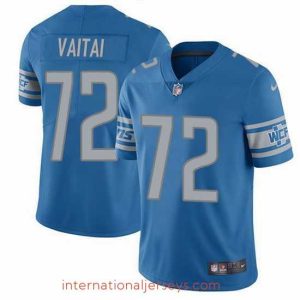 Outstanding Nike Lions 72 Halapoulivaati Vaitai Blue Team Color Stitched NFL Vapor Untouchable Limited Jersey