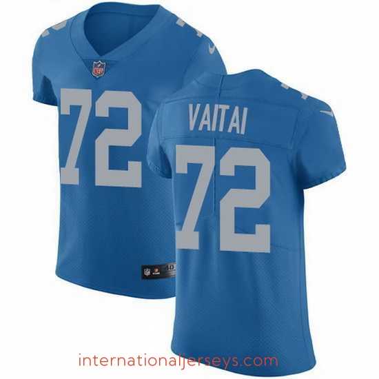 High quality Nike Lions 72 Halapoulivaati Vaitai Blue Throwback Stitched NFL Vapor Untouchable Elite Jersey