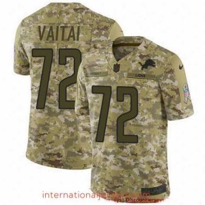 Exceptional Nike Lions 72 Halapoulivaati Vaitai Camo Stitched NFL Limited 2018 Salute To Service Jersey