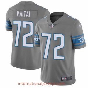 Exceptional Nike Lions 72 Halapoulivaati Vaitai Gray Stitched NFL Limited Rush Jersey