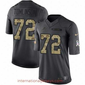 Outstanding Nike Lions #72 Laken Tomlinson Black Mens Stitched NFL Limited 2016 Salute To Service Jersey