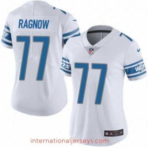 Premium Nike Lions #77 Frank Ragnow White Womens Stitched NFL Vapor Untouchable Limited Jersey