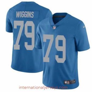 Top notch Nike Lions 79 Kenny Wiggins Blue Throwback Stitched NFL Vapor Untouchable Limited Jersey