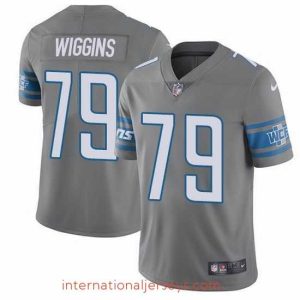 Superb Nike Lions 79 Kenny Wiggins Gray Stitched NFL Limited Rush Jersey