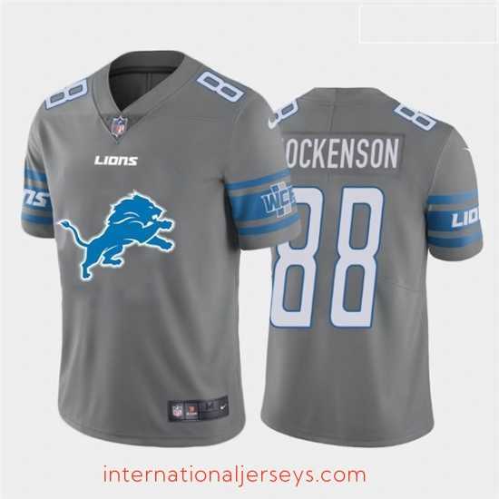 Outstanding Nike Lions 88 T J Hockenson Gray Team Big Logo Vapor Untouchable Limited Jersey