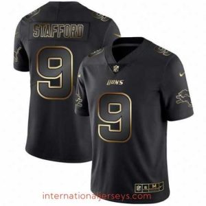 Top notch Nike Lions 9 Matthew Stafford Black Gold Vapor Untouchable Limited Jersey