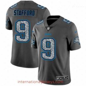 Finest Nike Lions 9 Matthew Stafford Gray Camo Vapor Untouchable Limited Jersey