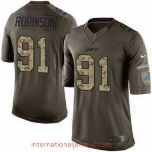 Superior Nike Lions #91 Ashawn Robinson Green Mens Stitched NFL Limited Salute to Service Jersey