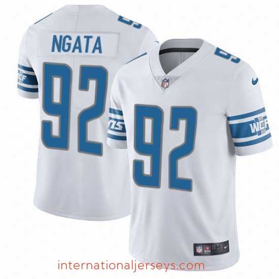 Superb Nike Lions #92 Haloti Ngata White Mens Stitched NFL Limited Jersey