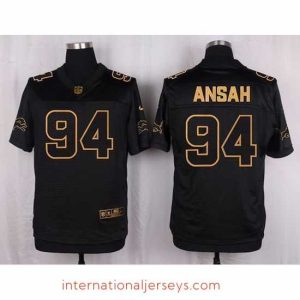 Exquisite Nike Lions #94 Ziggy Ansah Black Mens Stitched NFL Elite Pro Line Gold Collection Jer