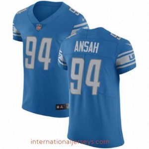 Premium Nike Lions #94 Ziggy Ansah Blue Team Color Mens Stitched NFL Vapor Untouchable Elite Jersey