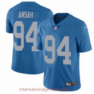 Premium Nike Lions #94 Ziggy Ansah Blue Throwback Mens Stitched NFL Limited Jersey