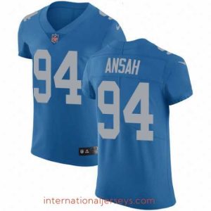 Deluxe Nike Lions #94 Ziggy Ansah Blue Throwback Mens Stitched NFL Vapor Untouchable Elite Jersey